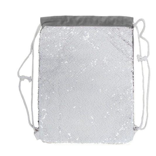 sublimation sequin drawstring bags - silver