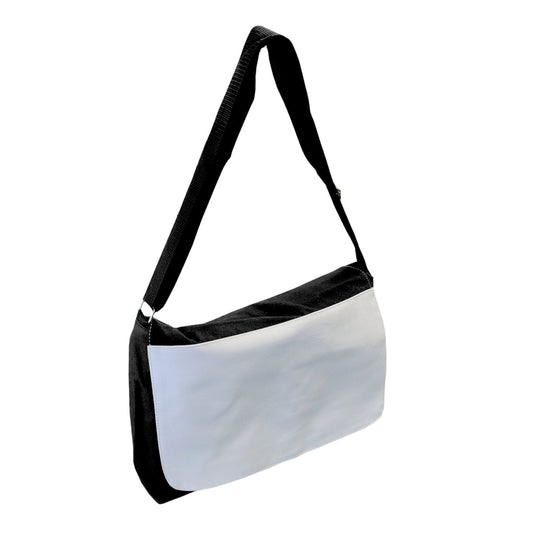 sublimation shoulder bags with pockets - black