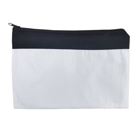 sublimation zip up bags - black & white - 16cm x 23cm