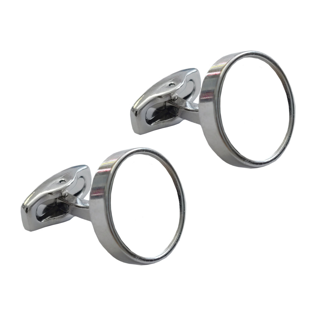 Sublimation Cufflinks - Round - Chrome - Deluxe - Pack of 50